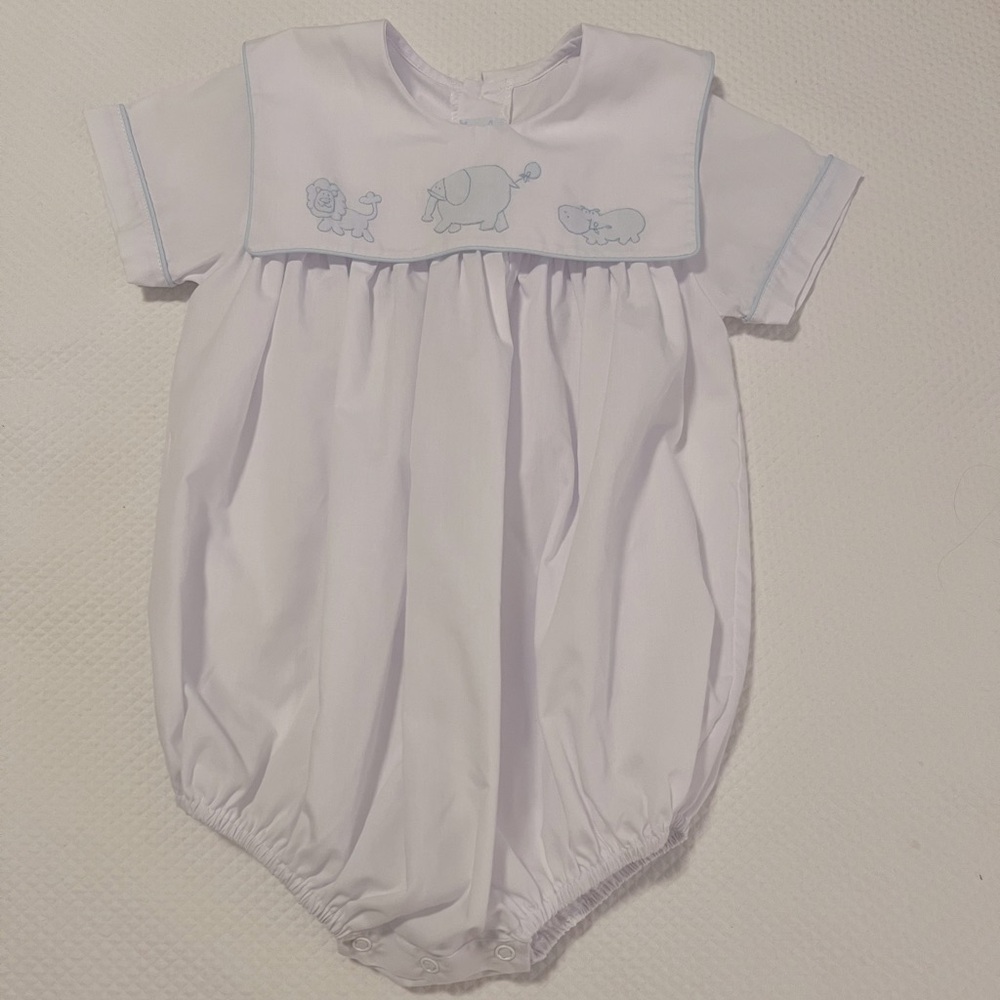 Auraluz Baby Boys Embroidered Bubble